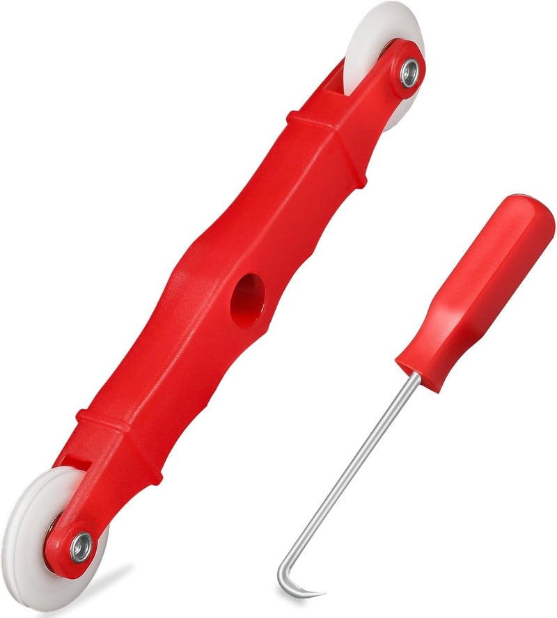 LRVAE 2 Pcs Screen Repair Tool, Including Upgrade Rolling Tool and Spline Hook, Easy to Use, Ergonomic Roller Equipped with Bearings for Patio, Porch, RV, Garden Screen and More - Image 1
